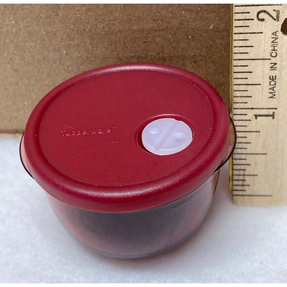 Tupperware Mini Magnet Bowl Lid Red Storage Container Refrigerator Magnet - Picture 7 of 7